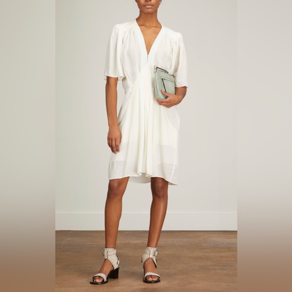 ISABEL MARANT キリヤ Vネック ラッシャト ミティ トレス DOLORES DRESS Woman black | ISABEL MARANT Official online store